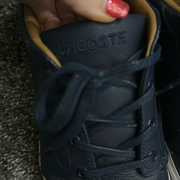 Lacoste Blue Leather Sneakers size 8.5 - Picture 6 of 11